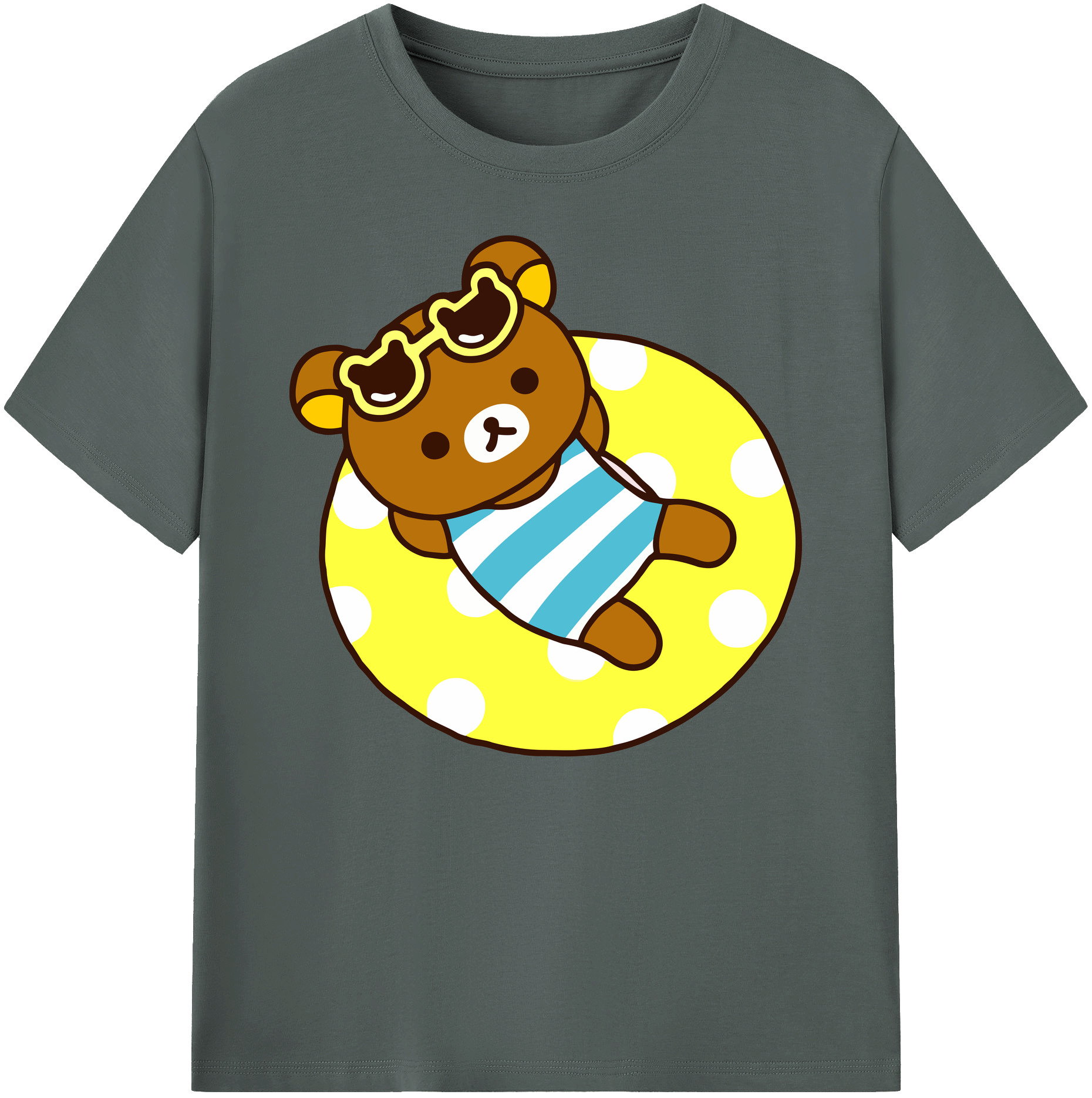 （画像用） リラックマ リラックマ キイロイトリ Rilakkuma Korilakkuma Kiiroitori 綿100％ メンズ半袖Tシャツ｜肌触りやわらか＆通気性